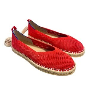 Rothy's The Espadrille Flats Red Hot Size 9 NEW